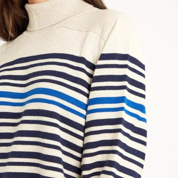 NWT Rag & Bone Ann Striped Turtleneck Sweater in Oatmeal Multi - Picture 4 of 13